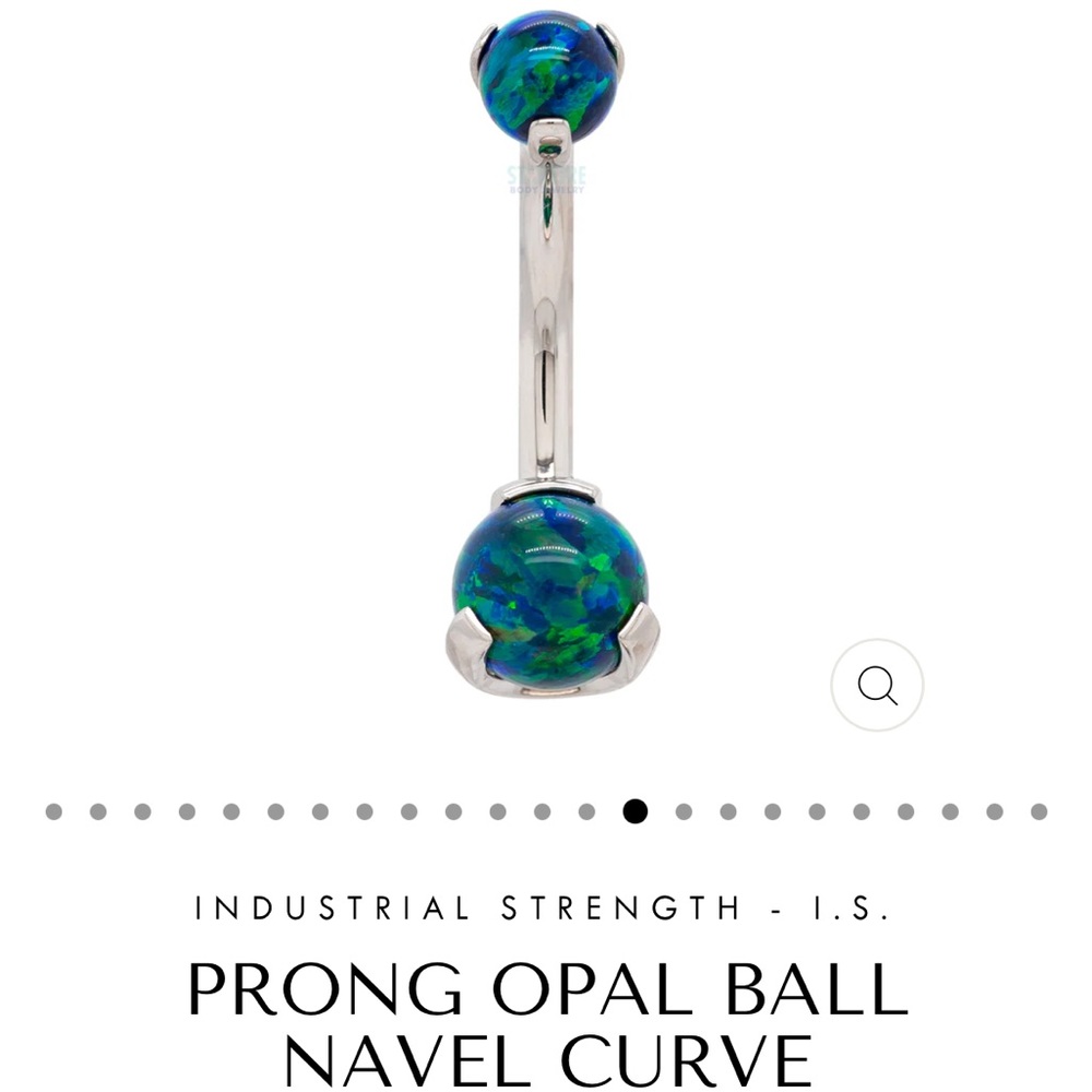 Industrial Strength - Prong Opal Ball Navel Curve